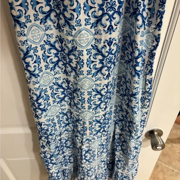 Isaac Mizrahi Blue and White Spaghetti Strap Sundress - Picture 3 of 5